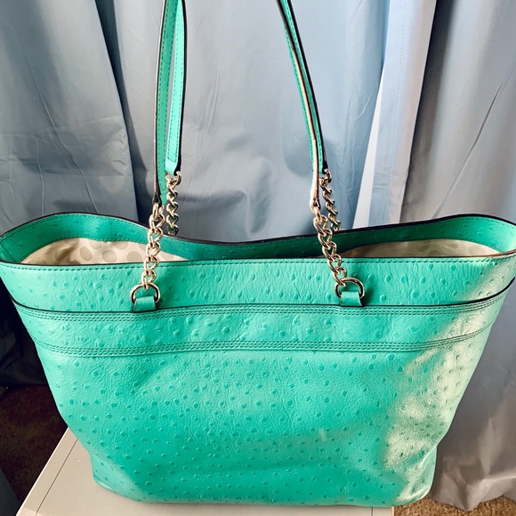 Kate Spade Ostrich embossed leather tote. - Picture 2 of 4